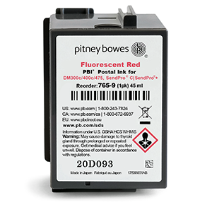 Pitney Bowes Red Ink Cartridge for SendPro® C Auto, DM300C™ & DM400C™ Series