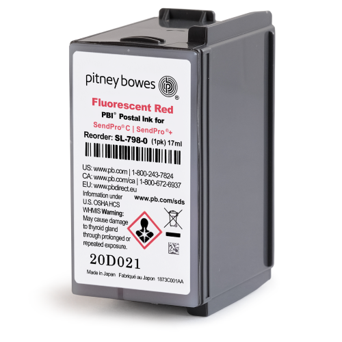 Pitney Bowes Red Ink Cartridge (17 ml) for SendPro® C and SendPro®+